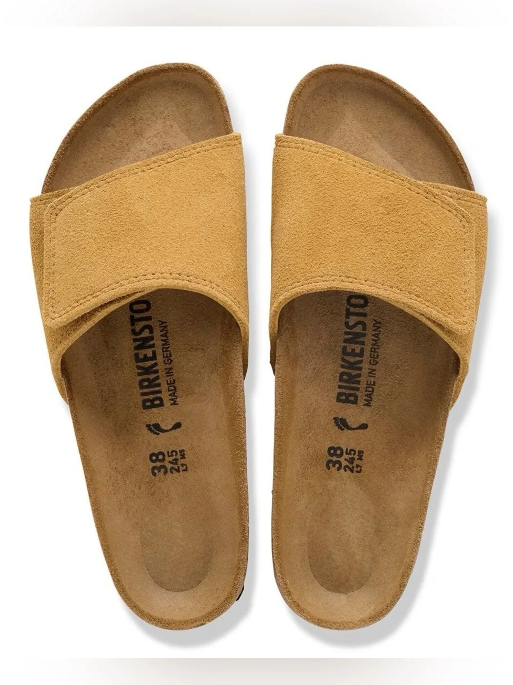 Birkenstock Sylt Suede Slide Sandals in Cork Brown